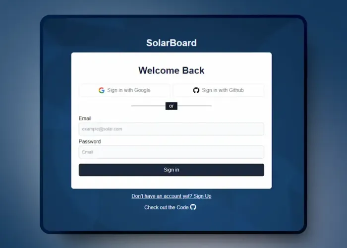 visual representation of the Solar Dashboard project