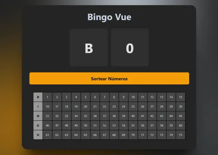 visual representation of the Bingo Game JavaScript project